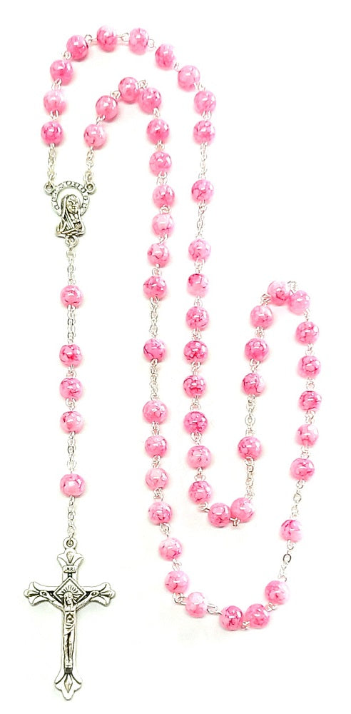 Pink Rosary Pink Quartz Rosary Vatican Gift - Main Image