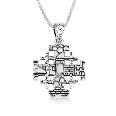 Pendant - Jerusalem Cross/Old City Sterling Silver & 14k Gold Plated