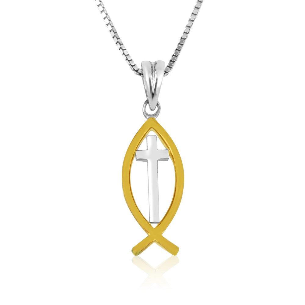 Pendant - "Fishers of Men" Sterling Silver & 14k Gold Plated