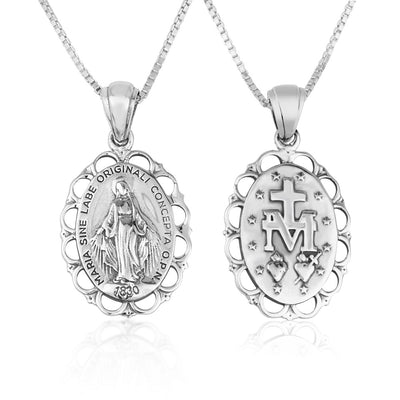 Pendant - "The Miraculous Medal"  Sterling Silver