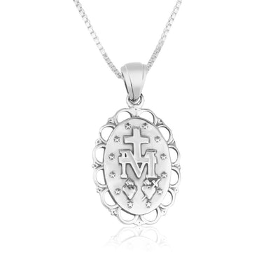 Pendant - "The Miraculous Medal"  Sterling Silver