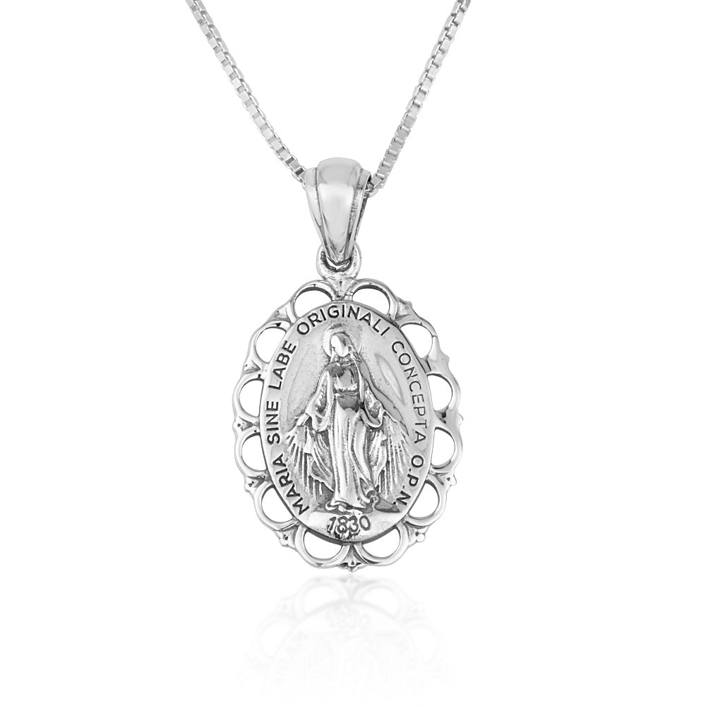 Pendant - "The Miraculous Medal"  Sterling Silver