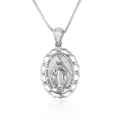 Pendant - "The Miraculous Medal"  Sterling Silver