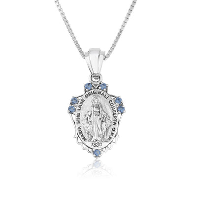 Pendant - "The Miraculous Medal"  Sterling Silver