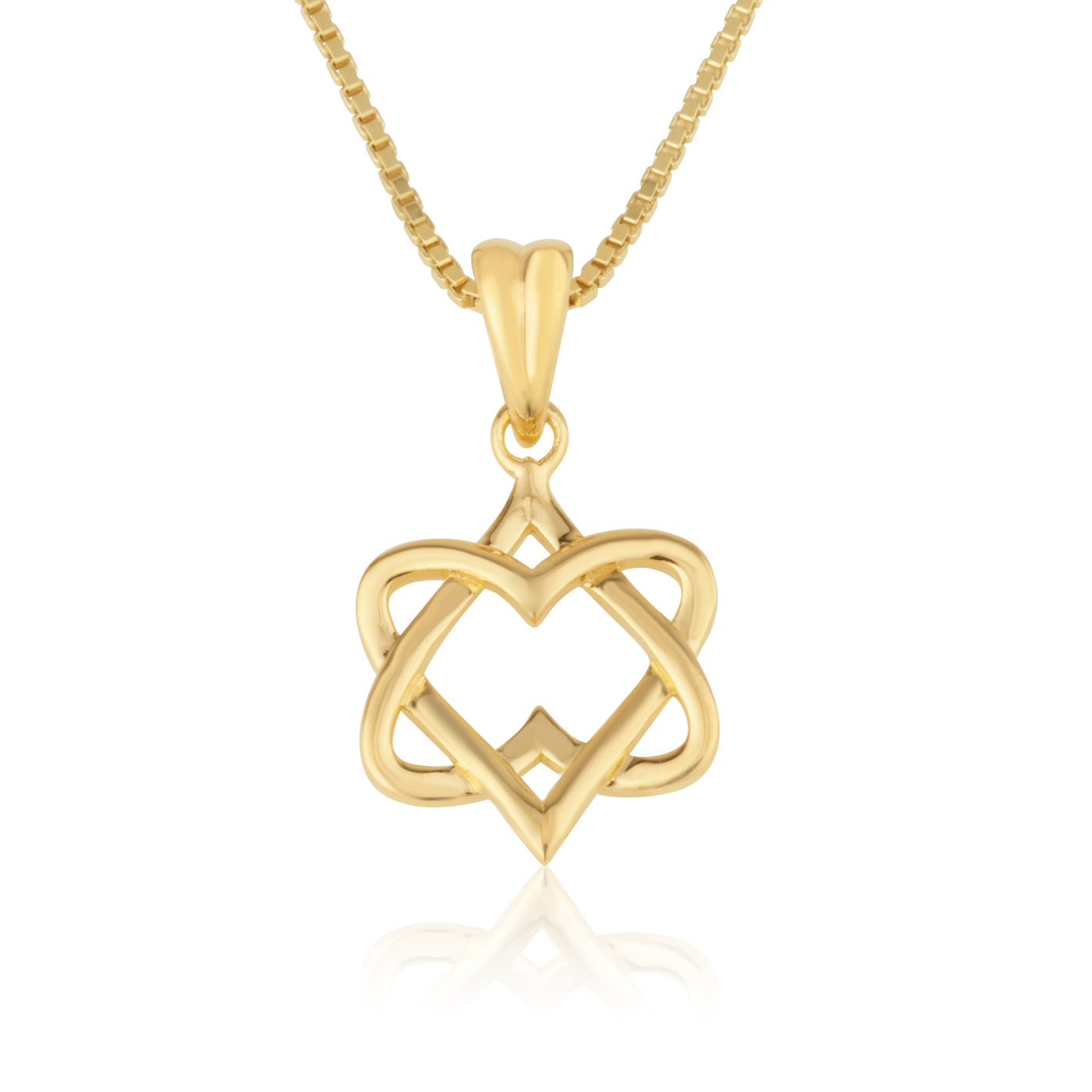 Pendant - 14k Gold Two Hearts Linked