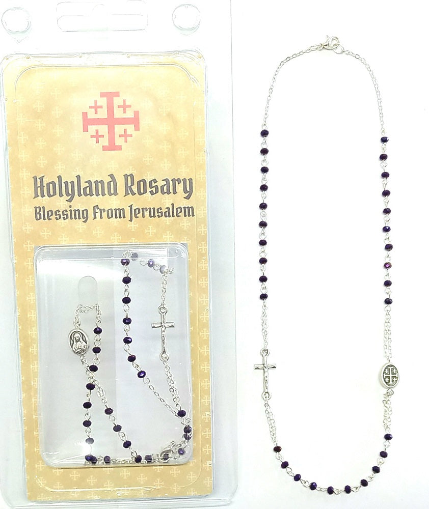 Rosario Mini Perlas Moradas