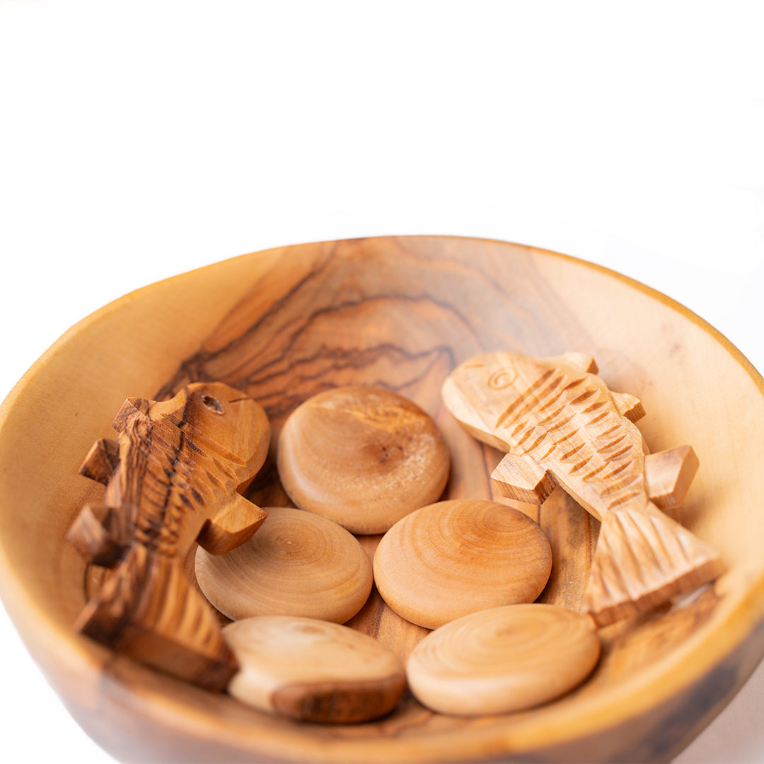 Five Loaves & Two Fish - Decorative Olive Wood Plate