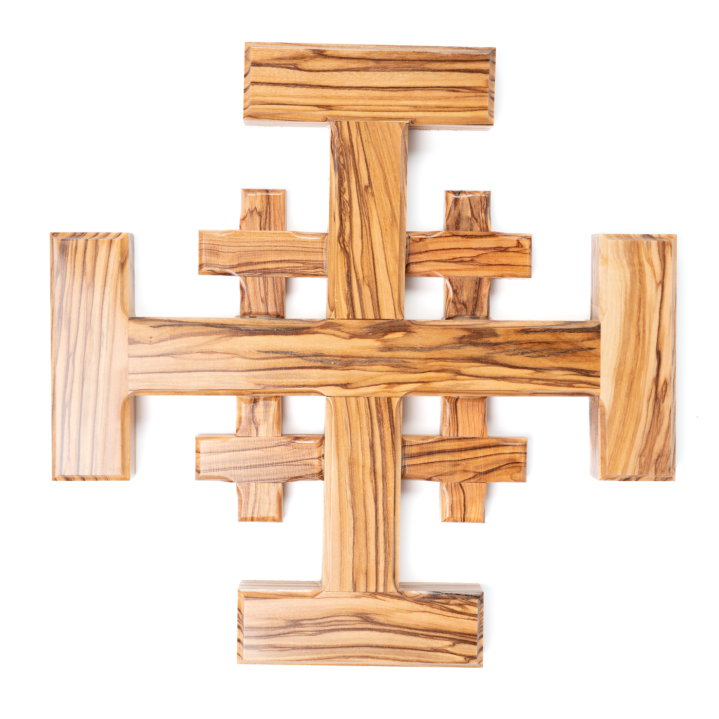 Olive Wood - Jerusalem Cross , Made in Bethlehem