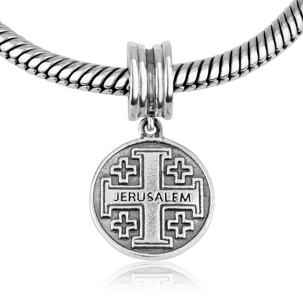 Jerusalem Cross Charms, 925 Sterling Silver Charms, Opal Beads Jewelry, Engraved Cross Charm, Jerusalem high quality Jewelry Silver Beads