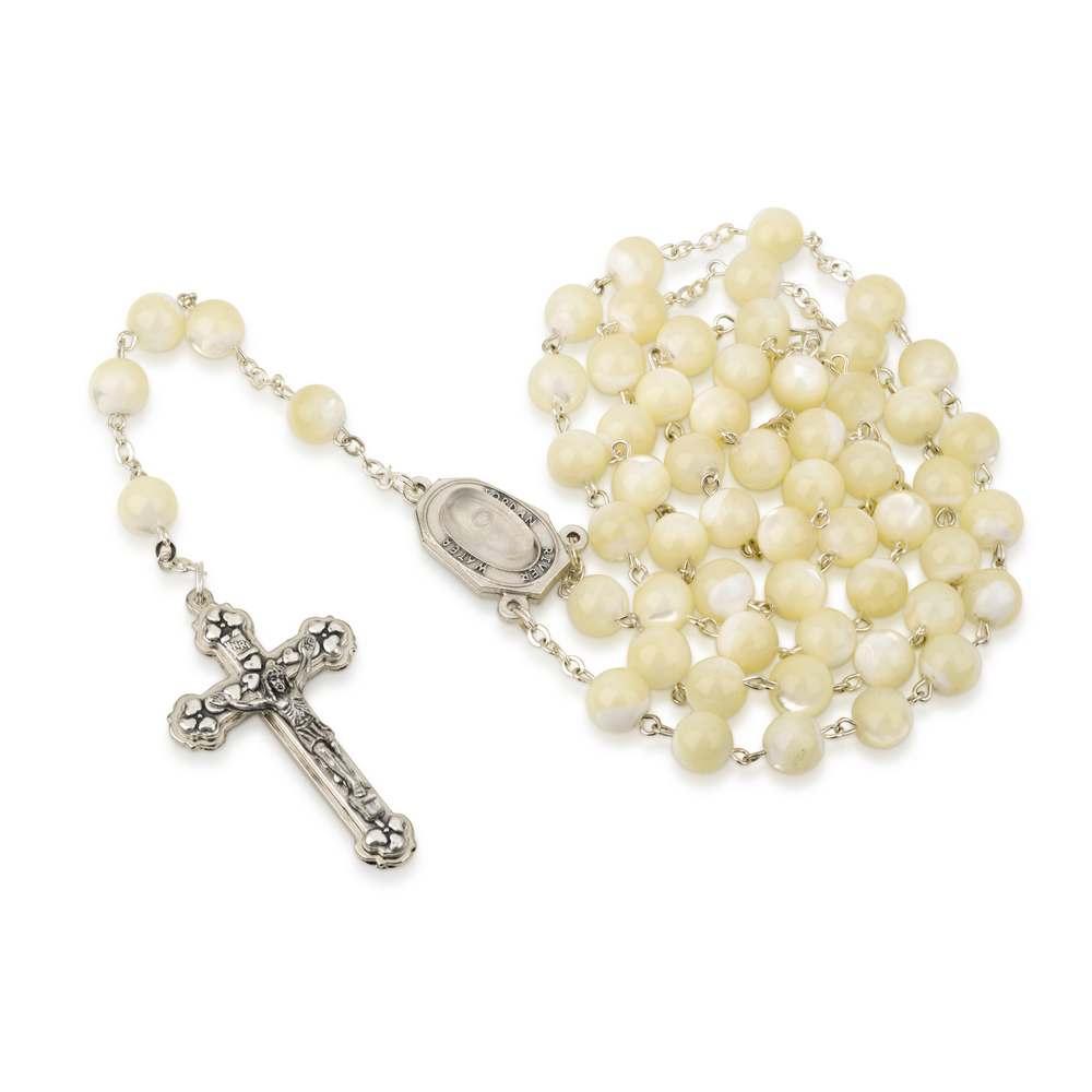 Mother of Pearl Rosary with Jordan River Water