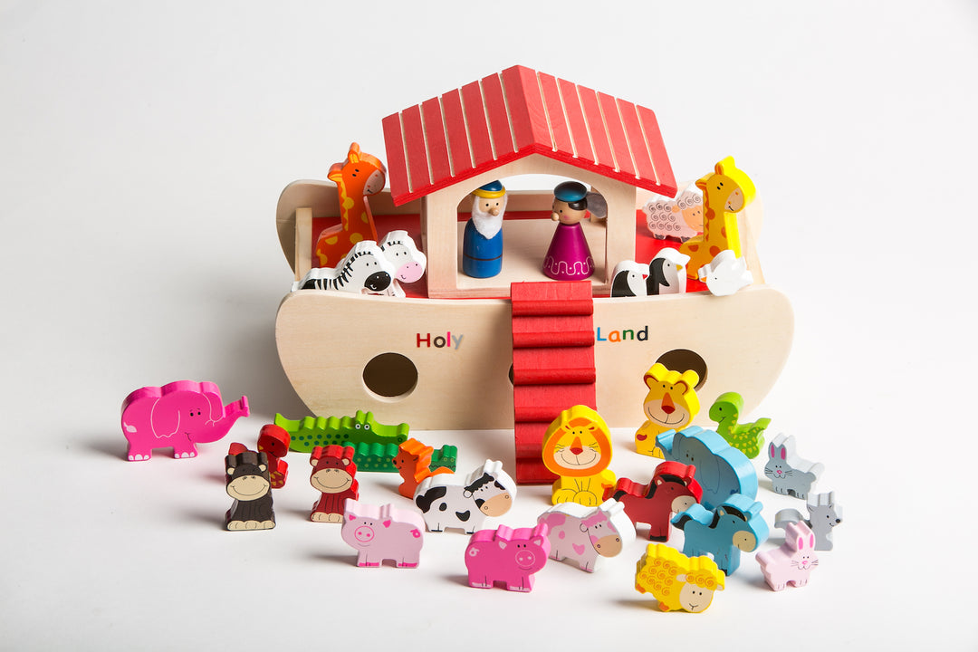 Noah's Ark Set for Children - Natural Wood – Magdala Gift Shop