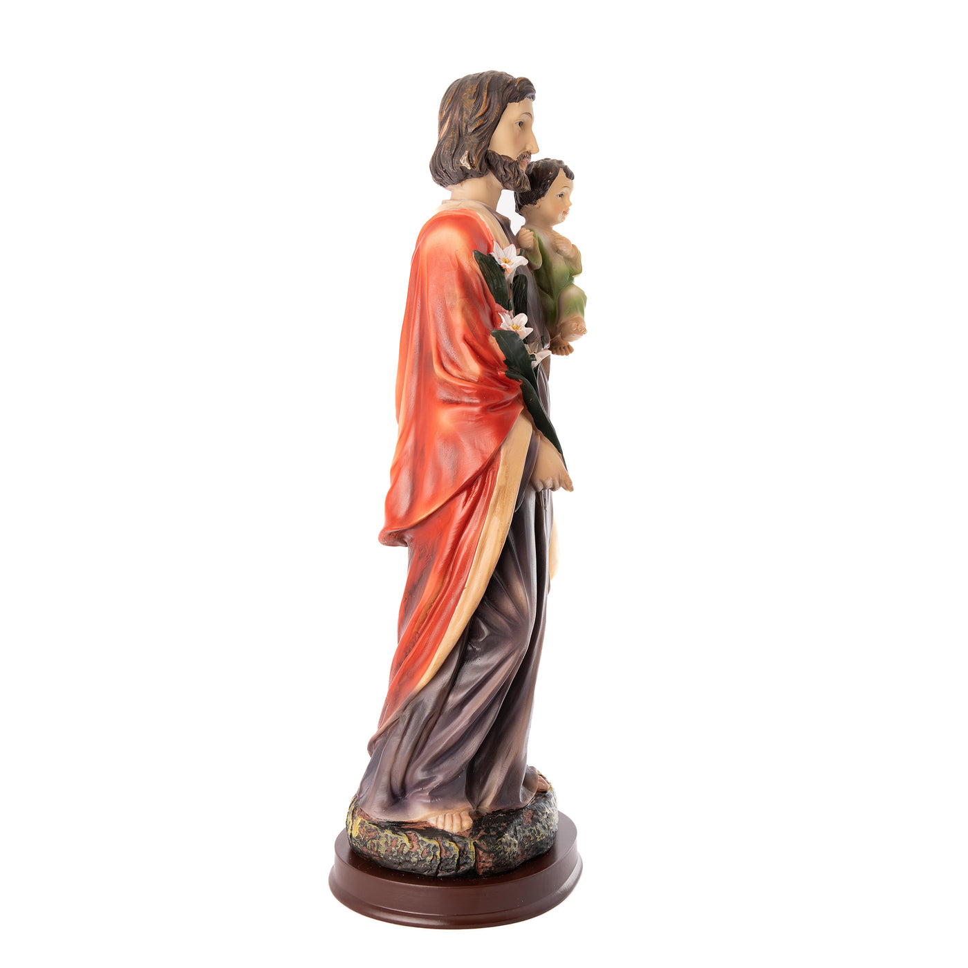 San José y el Niño Jesús Escultura de cerámica